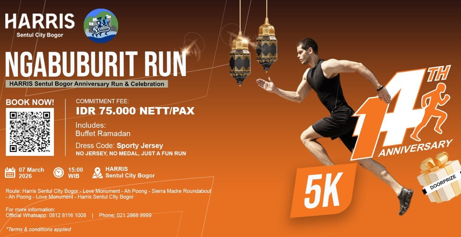 Ngabuburit Run 5K HARRIS Sentul City Bogor, Rayakan Anniversary ke-14 dengan Lari & Bukber