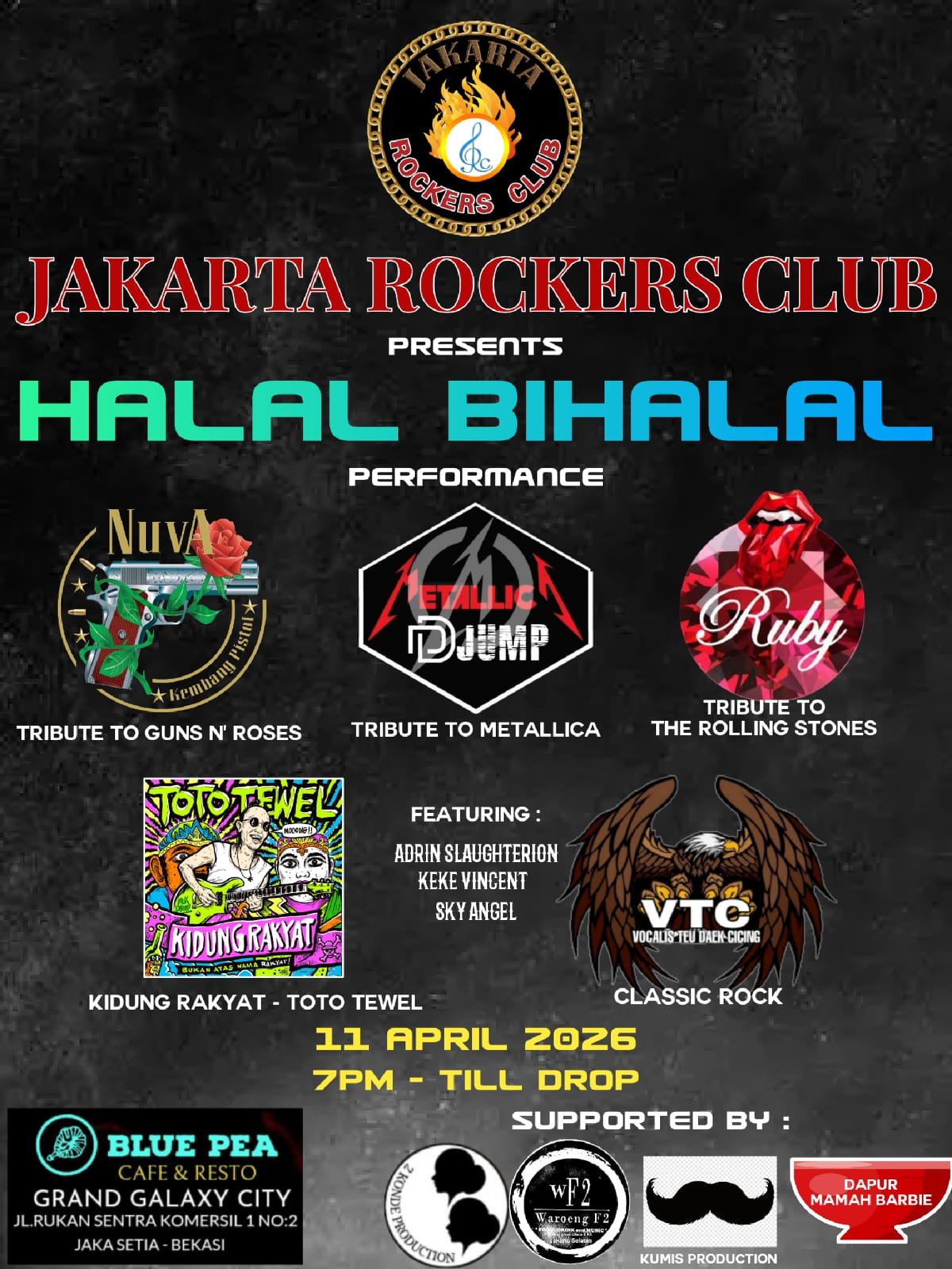 Halal Bihalal Rasa Rock! Jakarta Rockers Club Hadirkan Tribute Band Legendaris