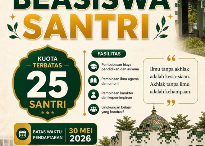 Jangan Sampai Ketinggalan! Beasiswa Santri 100% Gratis, Kuota Super Terbatas
