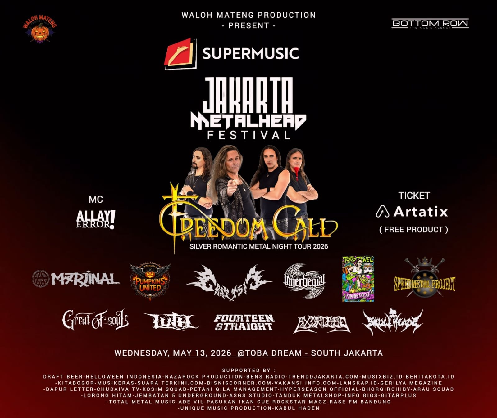 Metalhead Wajib Datang! Freedom Call Live in Jakarta Siap Ledakkan Panggung Toba Dream