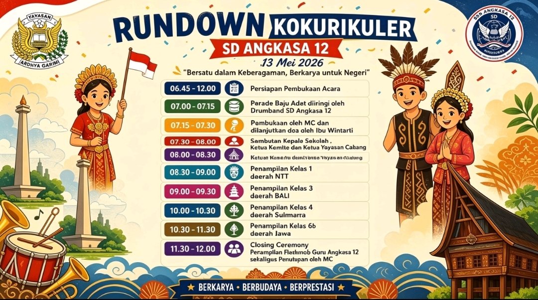 Spektakuler! Parade Budaya SD Angkasa 12 Halim Rayakan Keberagaman Indonesia