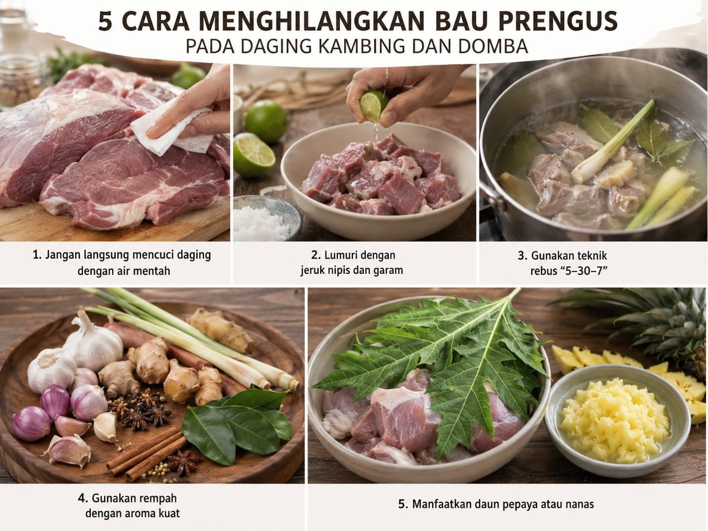 Rahasia Daging Kambing Bebas Bau Prengus, Cukup Pakai 5 Cara Sederhana Ini