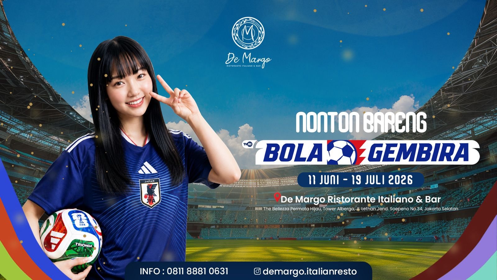 Sambut Piala Dunia 2026, De Margo Hadirkan Paket Nobar dan Staycation Spesial