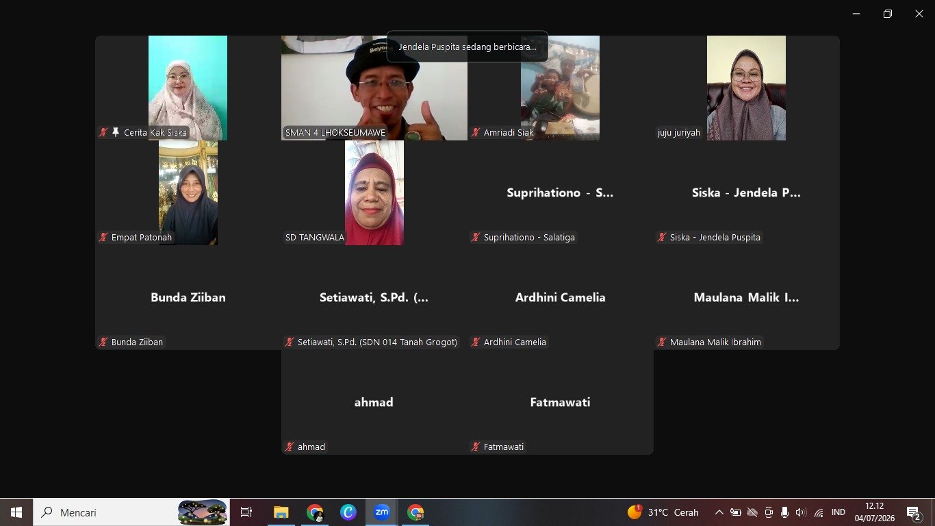 Parade Pembacaan Puisi Warnai Webinar Nasional Jendela Puspita, Antologi Dengan Kata Kurekat Makna Resmi Diluncurkan