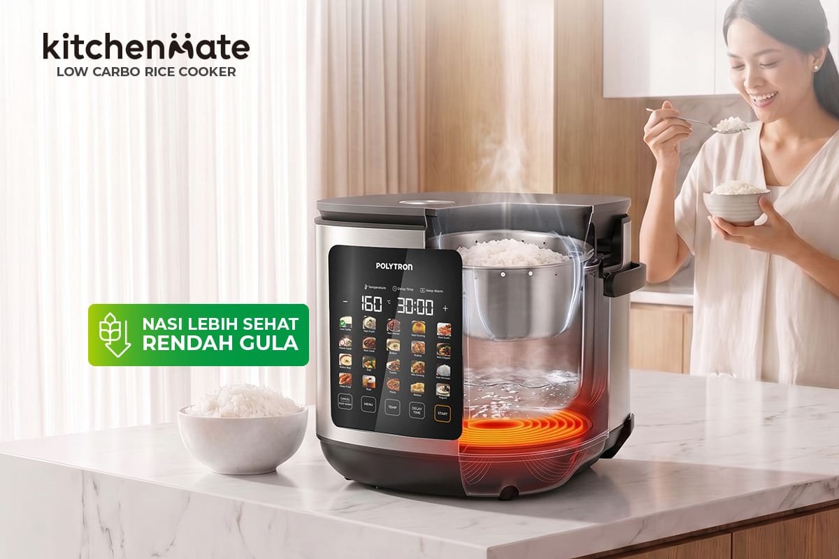 Polytron Masuk ke Segmen Perangkat Dapur Sehat melalui Digital Low Carbo Rice Cooker